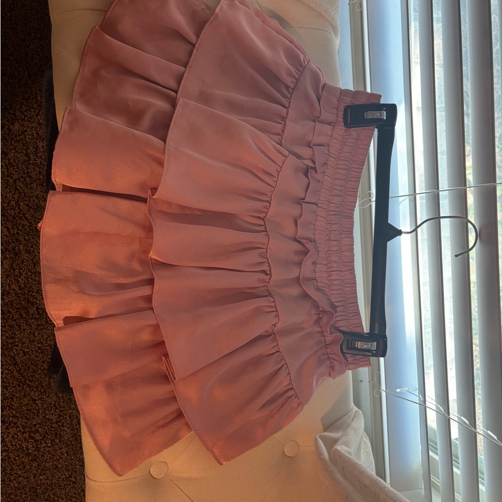Elegant Pink Ruffled Skirt